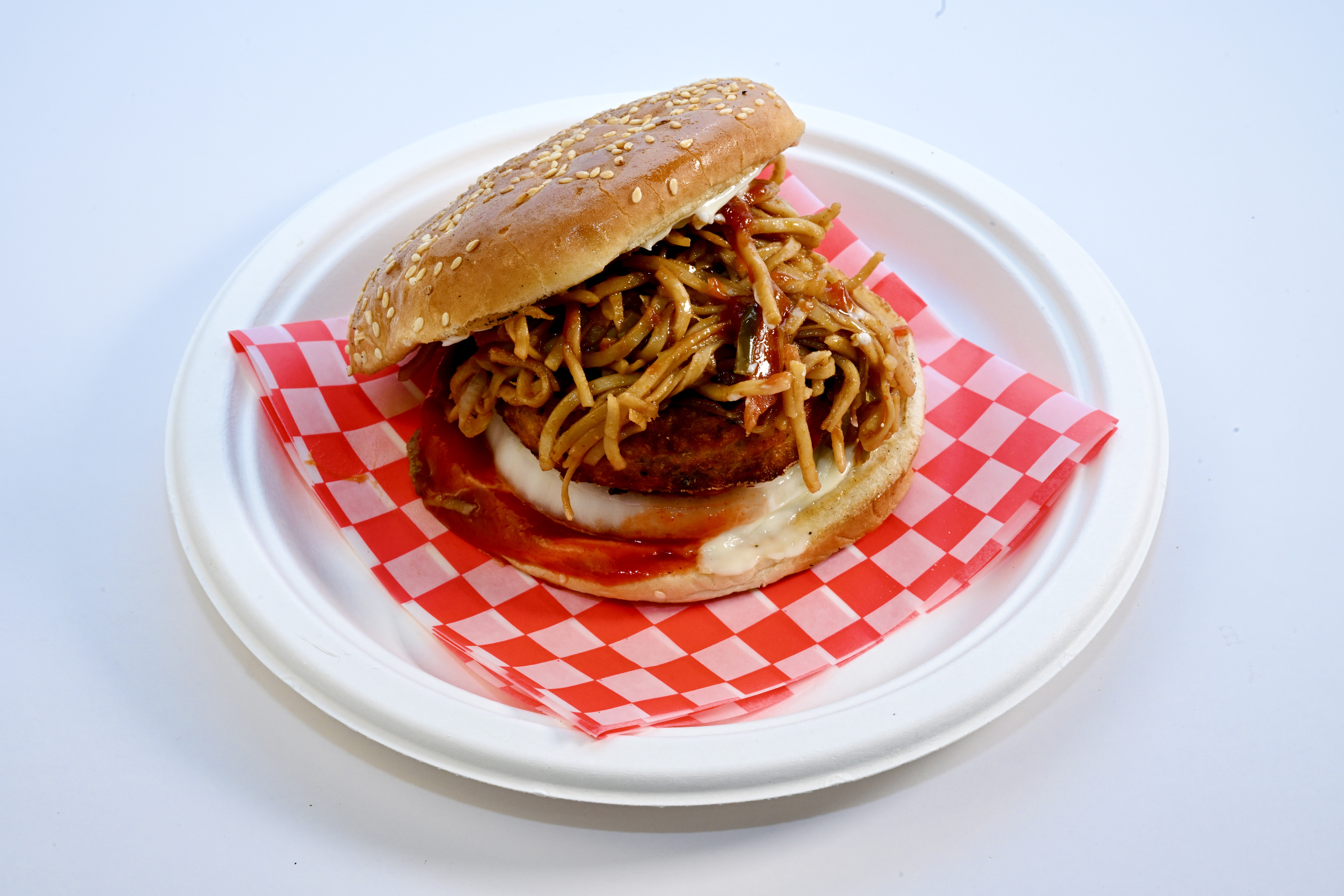 Delicious Aloo Tikki Noodle Burger in Calgary, AB